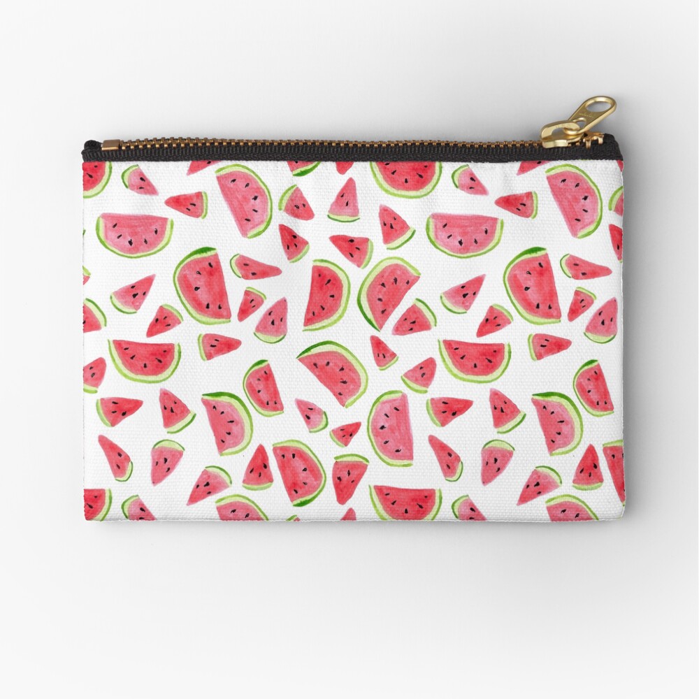 Watermelon wonders! Fun summertime watermelon watercolor print Zipper Pouch