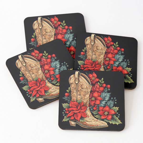 Item preview, christmas cowboy boot holiday print designed and sold by dcrc.