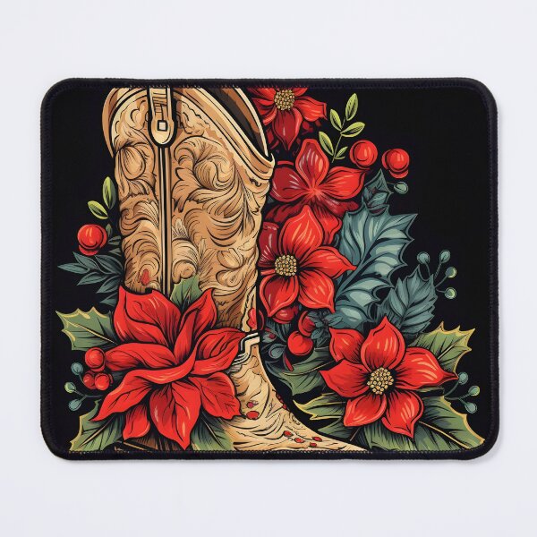 Item preview, christmas cowboy boot holiday print designed and sold by dcrc.