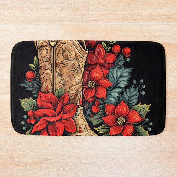 Item preview, christmas cowboy boot holiday print designed and sold by dcrc.