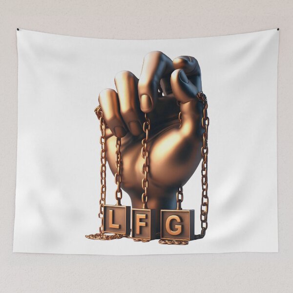 Item preview, Hand with LFG Plaques (Let's Go) designed and sold by Glariix.