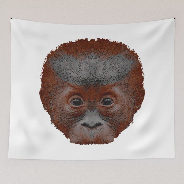 Item preview, face orangutan baby, monkeys, cool baby animal outfits, conservationist designed and sold by Kirei-Lily.