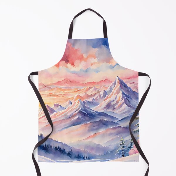 Aperçu de l'œuvre Coucher de soleil sur les montagnes enneigées créée et vendue par Design-Illusi0n.