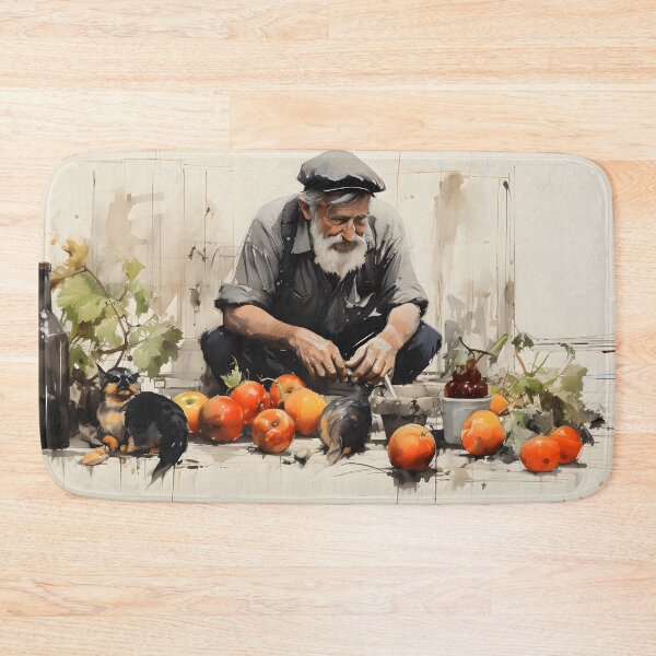 Item preview, Man and Dog Enjoying Harvest Quietude designed and sold by inkArtistryfine.