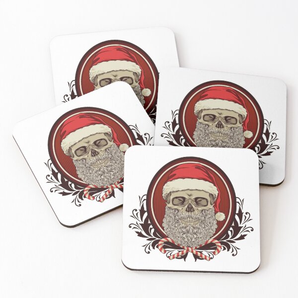 Item preview, Red White Christmas Skull Logo Design designed and sold by Gollenmarket.