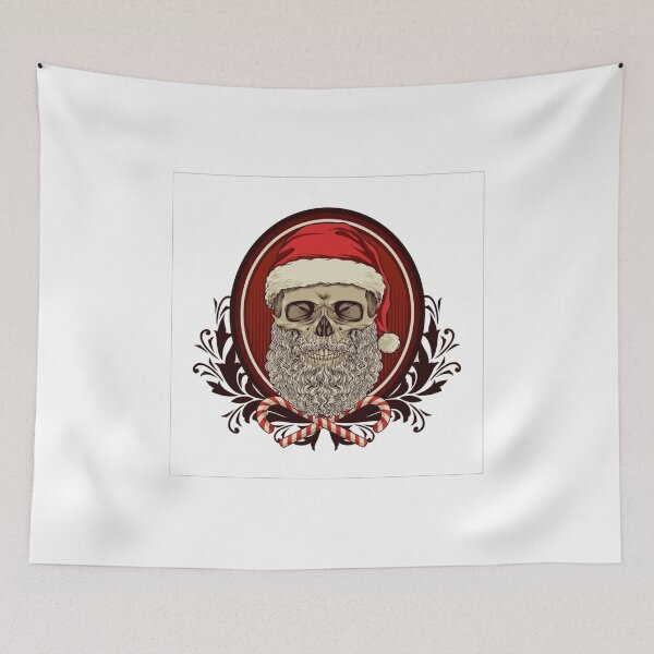 Item preview, Red White Christmas Skull Logo Design designed and sold by Gollenmarket.