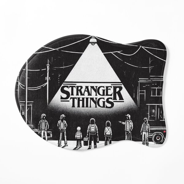B&W Illustration inspired by Stranger Things Cat Mat