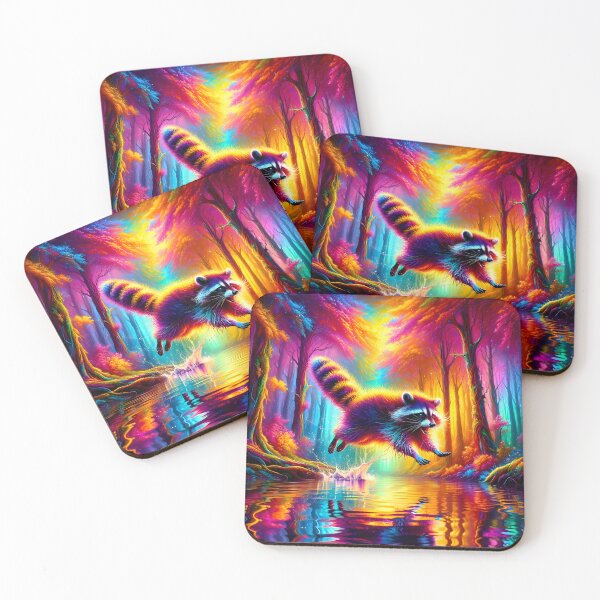 Item preview, Psychedelic Raccoon Leap designed and sold by Matt's Artificial Nature.