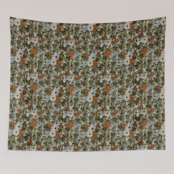 Item preview, White flower on golden background. designed and sold by JoeJowArt.
