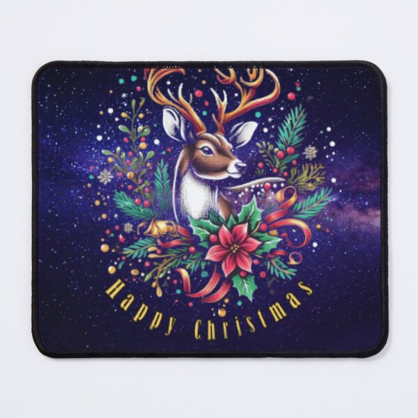 Item preview, Happy Christmas reindeer among Christmas ornaments and twigs  designed and sold by JaroDesign2023.
