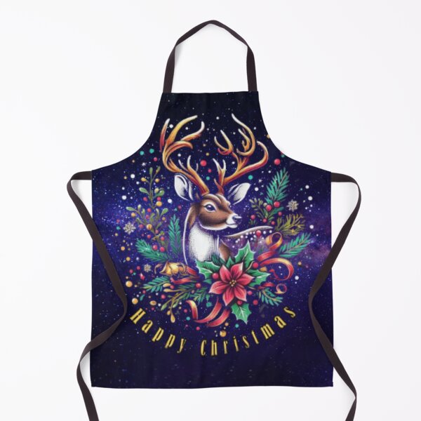 Item preview, Happy Christmas reindeer among Christmas ornaments and twigs  designed and sold by JaroDesign2023.