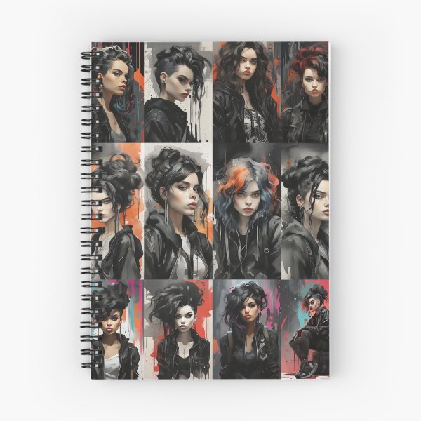 Item preview, Very aesthetic inkpunk illustration, punk woman black hair designed and sold by DOM-Shop.