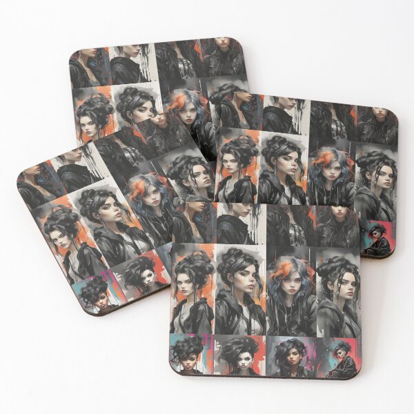 Item preview, Very aesthetic inkpunk illustration, punk woman black hair designed and sold by DOM-Shop.
