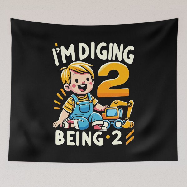 Item preview, Im Digging Being 2 - Fun 2nd Birthday Construction Design for Toddlers - Digging Being Two designed and sold by Jurady.