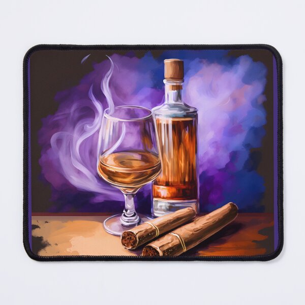 Artikelvorschau, Purple Haze Harmony – Whisky- und Zigarrenkunst mit ausdrucksstarken Farben entworfen und verkauft von OlfactoART Studio.