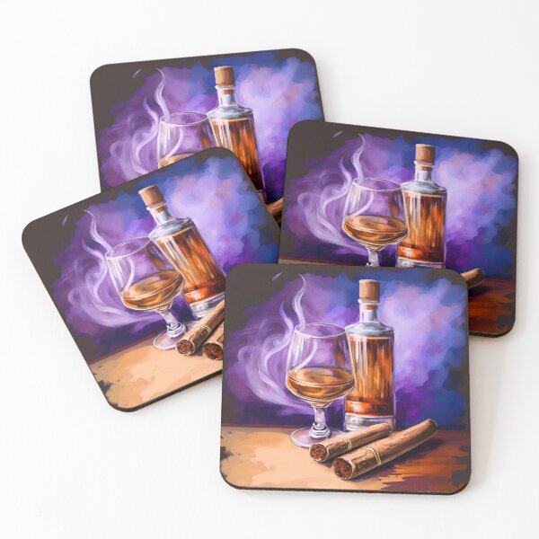 Artikelvorschau, Purple Haze Harmony – Whisky- und Zigarrenkunst mit ausdrucksstarken Farben entworfen und verkauft von OlfactoART Studio.