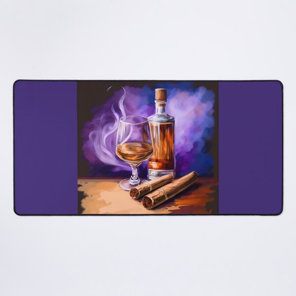 Item preview, Purple Haze Harmony - Whiskey and Cigar Art with Expressive Colors designed and sold by OlfactoART Studio.