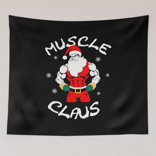 Item preview, Muscle Claus Cool Christmas design - Santa with dumbbells. designed and sold by ReneMM.