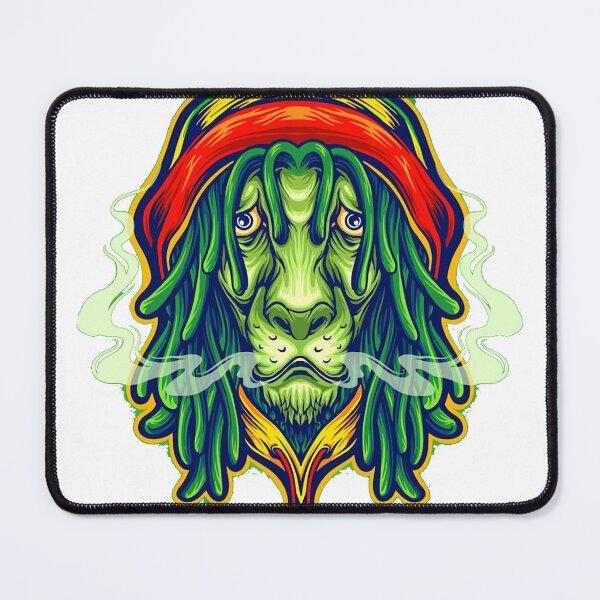 Item preview, BOB Marley Lion Face with Green, Rasta with weed smoke designed and sold by Gollenmarket.