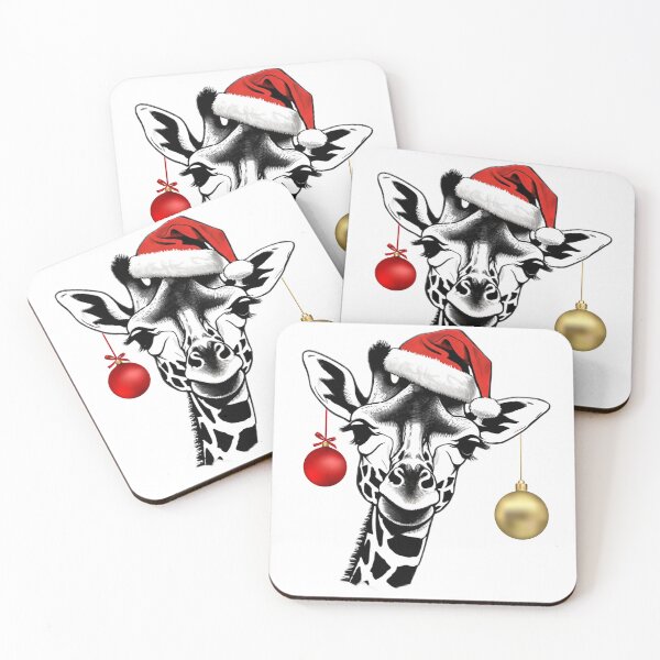 Item preview, Smiling Christmas giraffe with Christmas balls designed and sold by kreativeadern.