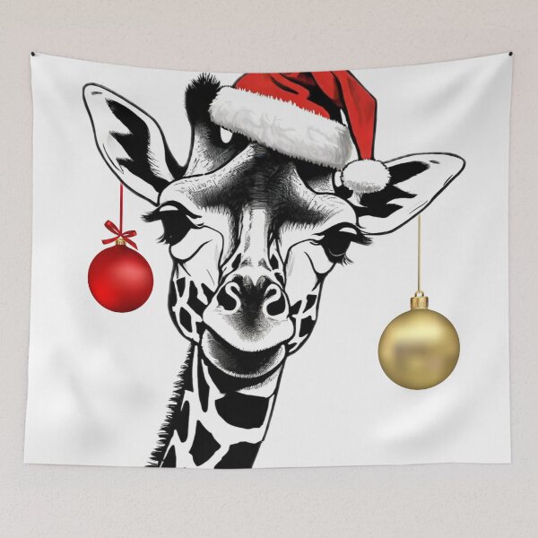 Item preview, Smiling Christmas giraffe with Christmas balls designed and sold by kreativeadern.