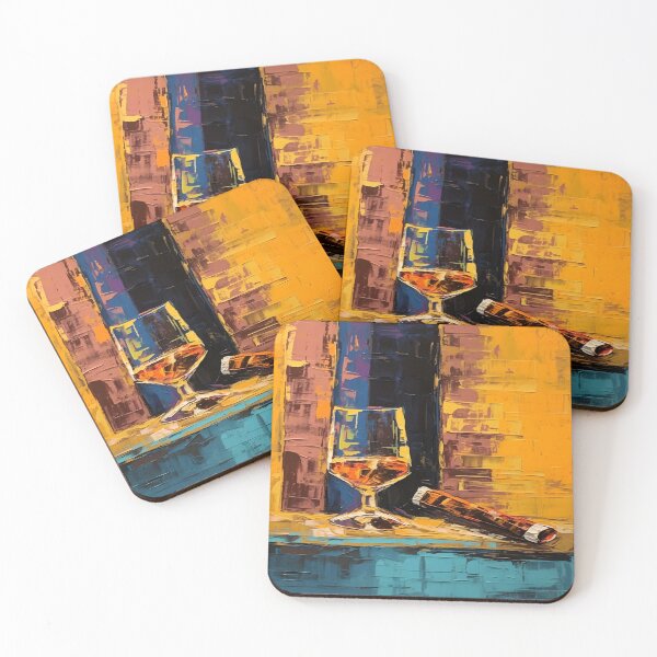 Item preview, Golden Euphoria - Whiskey and Cigar Harmony in Expressive Colors designed and sold by OlfactoART Studio.