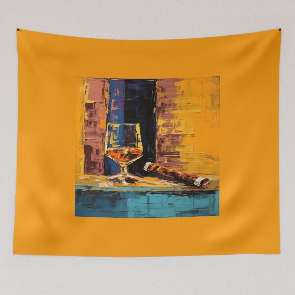 Item preview, Golden Euphoria - Whiskey and Cigar Harmony in Expressive Colors designed and sold by OlfactoART Studio.