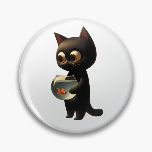 Item preview, Black Cat & Goldfish designed and sold by Scrumptious Designs.