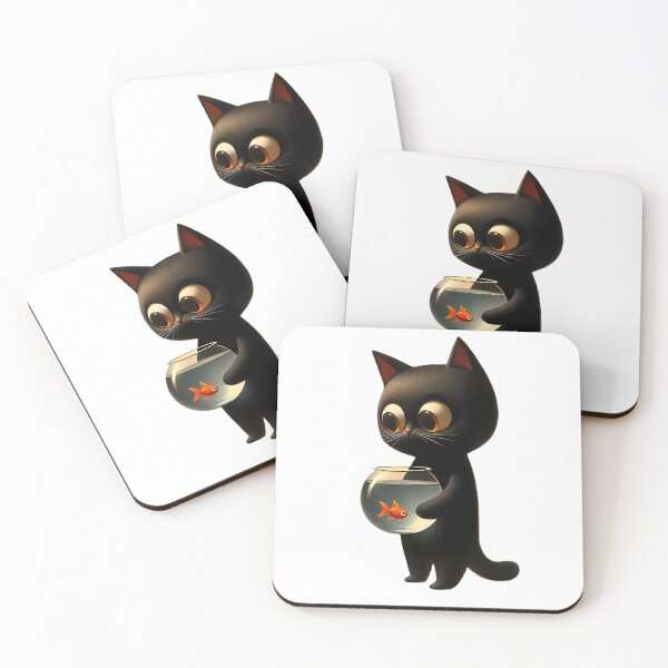 Item preview, Black Cat & Goldfish designed and sold by Scrumptious Designs.