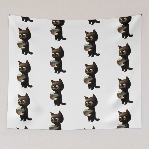 Item preview, Black Cat & Goldfish designed and sold by Scrumptious Designs.
