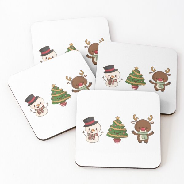 Item preview, snowman - christmas tree and reindeer - christmas - merry christmas designed and sold by MoshisooPrint.