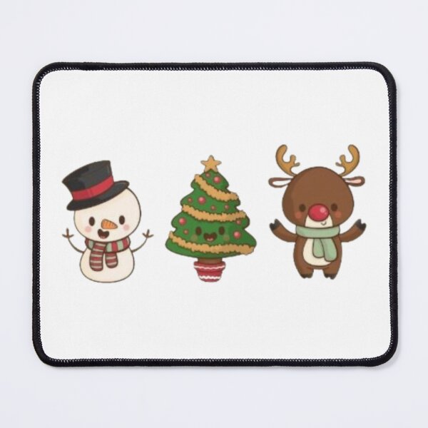 Item preview, snowman - christmas tree and reindeer - christmas - merry christmas designed and sold by MoshisooPrint.