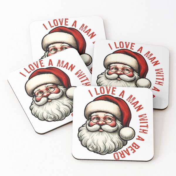 Item preview, Funny I Love a Man with a Beard Pink Santa Christmas Women designed and sold by MoCalli.