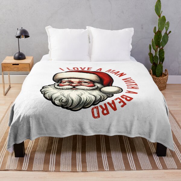Item preview, Funny I Love a Man with a Beard Pink Santa Christmas Women designed and sold by MoCalli.