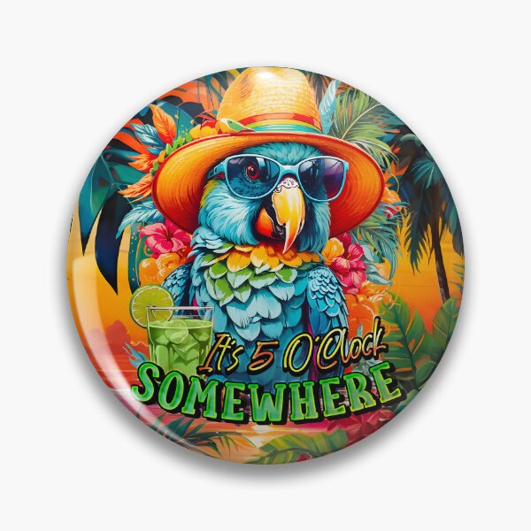 Item preview, It's 5 o'clock somewhere Tropical Parrot Cocktail Sunset designed and sold by MindWave THC.