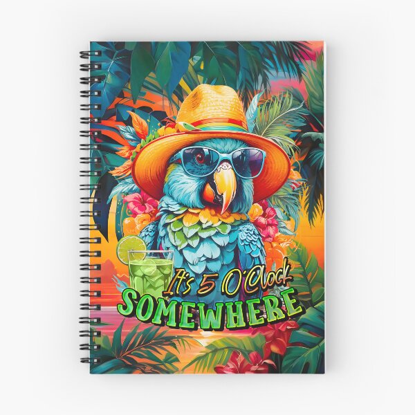 Item preview, It's 5 o'clock somewhere Tropical Parrot Cocktail Sunset designed and sold by MindWave THC.