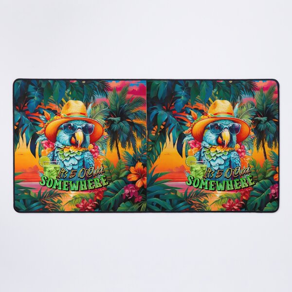 Artikel-Vorschau von Es ist 5 Uhr irgendwo im Tropical Parrot Cocktail Sunset, designt und verkauft von MindWave THC.