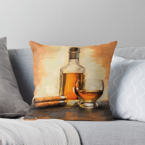 Item preview, Aged Spirit Serenity - Generative AI and Abstract Minimalism of a Whiskey Bottle designed and sold by OlfactoART Studio.