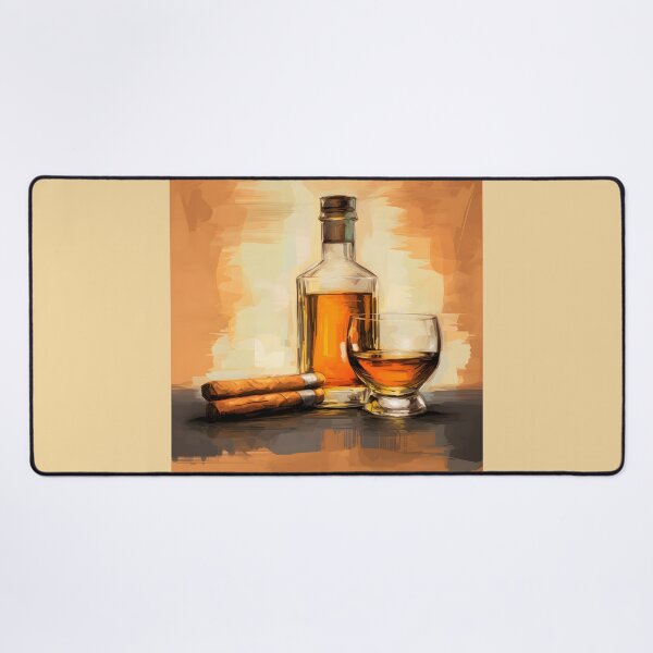 Item preview, Aged Spirit Serenity - Generative AI and Abstract Minimalism of a Whiskey Bottle designed and sold by OlfactoART Studio.