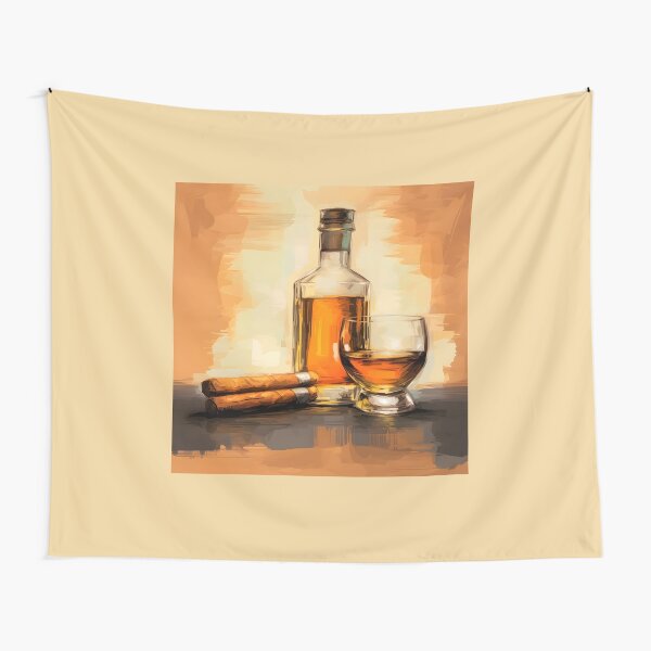 Item preview, Aged Spirit Serenity - Generative AI and Abstract Minimalism of a Whiskey Bottle designed and sold by OlfactoART Studio.