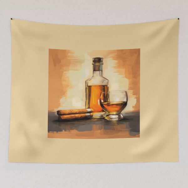 Item preview, Aged Spirit Serenity - Generative AI and Abstract Minimalism of a Whiskey Bottle designed and sold by OlfactoART Studio.