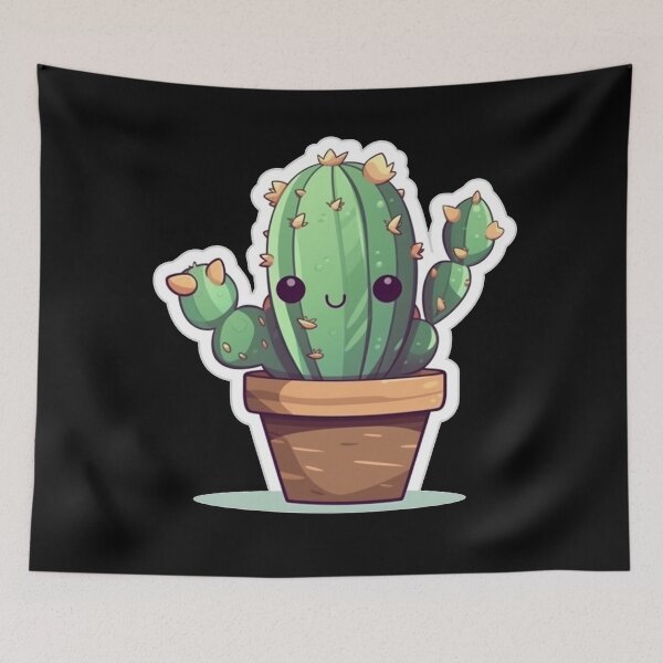 Item preview, Happy Kawaii Cactus  designed and sold by KawaiiArtStyle.