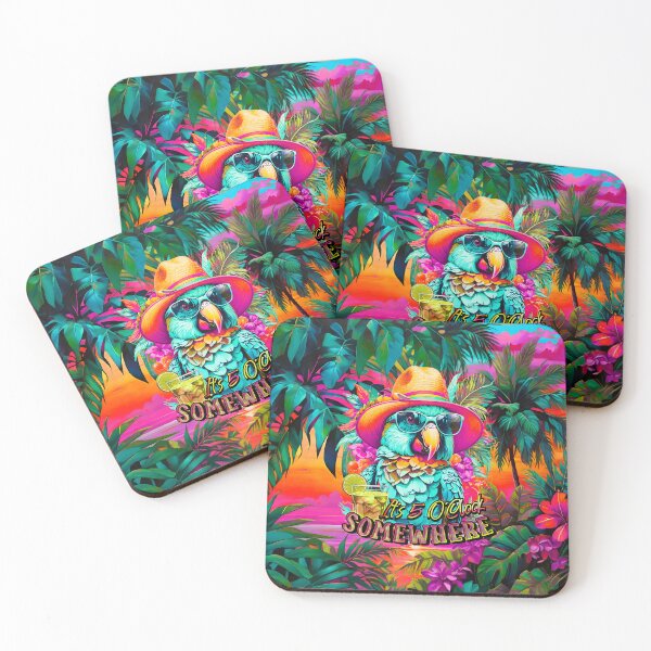 Item preview, It's 5 o'clock somewhere Tropical Parrot Cocktail Sunset designed and sold by MindWave THC.