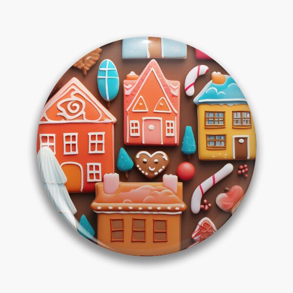Item preview, Festive Gingerbread Village Pattern designed and sold by TheJerseyFolks.