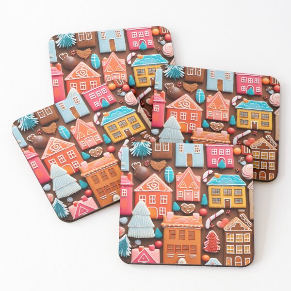 Item preview, Festive Gingerbread Village Pattern designed and sold by TheJerseyFolks.
