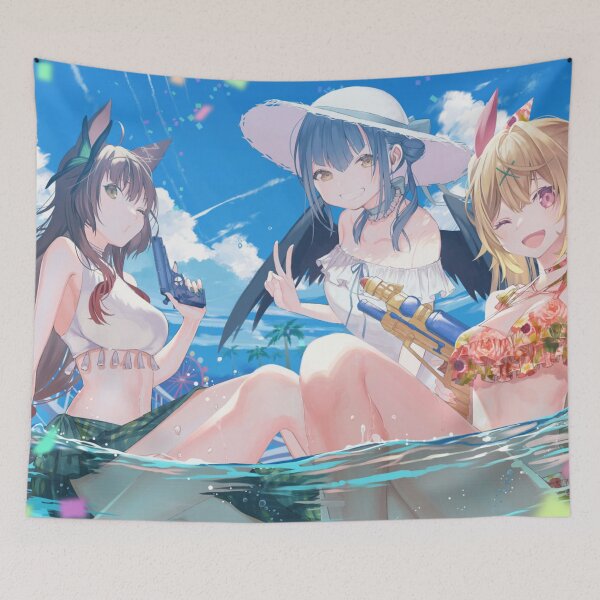 Item preview,  Hoshikawa Sara, Fumi (VTuber), Yamagami Karuta, Nijisanji, Sara Channel, Fumi (Channel), Yamagami Karuta (Channel), Contrail, Pink Ribbon, designed and sold by AbominationShop.