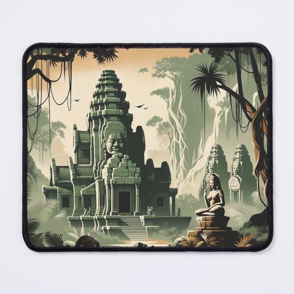 Item preview, Cambodia - Vintage Travel Poster designed and sold by zerokuhl.