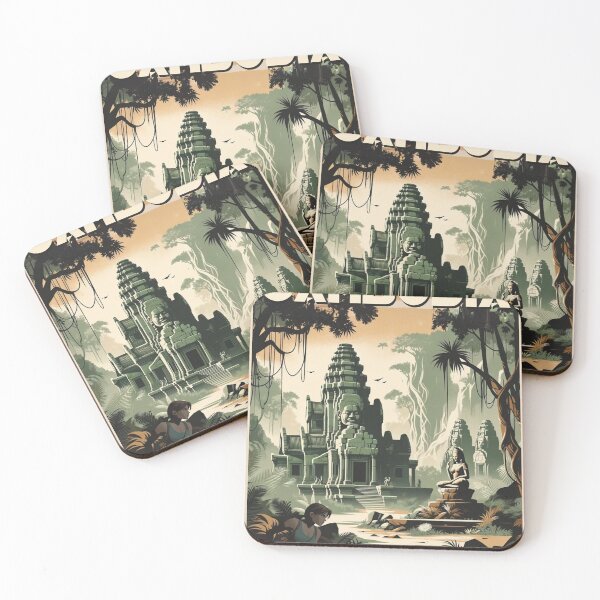 Item preview, Cambodia - Vintage Travel Poster designed and sold by zerokuhl.