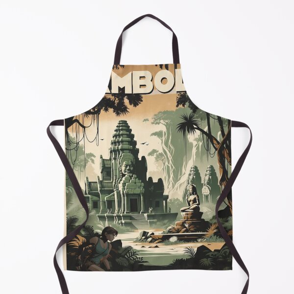 Item preview, Cambodia - Vintage Travel Poster designed and sold by zerokuhl.