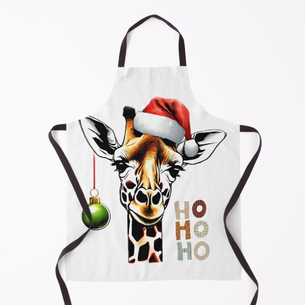 Item preview, HO HO HO Christmas giraffe with Christmas ball designed and sold by kreativeadern.